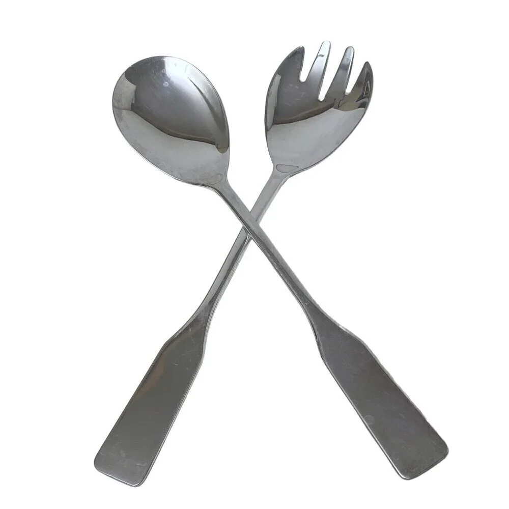 Vintage Salad Servers MK Silverplate Serving Fork and Spoon 9.25